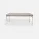 Benjamin Coffee Table Texturized Silver Steel 48"L x 27"W x 21"H Realistic Faux Shagreen Sand