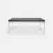 Benjamin Coffee Table Texturized Silver Steel 48"L x 27"W x 21"H Faux Linen Charcoal