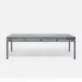 Benjamin Coffee Table Flat Black Steel 52"L x 30"W x 20"H Cool Gray Realistic Faux Shagreen