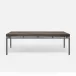 Benjamin Coffee Table Flat Black Steel 52"L x 30"W x 20"H Dark Mushroom Realistic Faux Shagreen