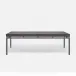 Benjamin Coffee Table Flat Black Steel 52"L x 30"W x 20"H Faux Linen Charcoal