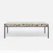 Benjamin Coffee Table Flat Black Steel 52"L x 30"W x 20"H Realistic Faux Shagreen Ivory