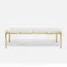 Benjamin Coffee Table Texturized Gold Steel 52"L x 30"W x 20"H Realistic Faux Shagreen Ivory