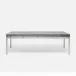 Benjamin Coffee Table Texturized Silver Steel 52"L x 30"W x 20"H Realistic Faux Shagreen Cool Gray