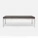 Benjamin Coffee Table Texturized Silver Steel 52"L x 30"W x 20"H Realistic Faux Shagreen Dark Mushroom