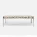 Benjamin Coffee Table Texturized Silver Steel 52"L x 30"W x 20"H Shell Silver Mother of Pearl