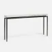 Benjamin Slim Narrow Console Flat Black Steel 60"L x 10"W x 31"H Realistic Faux Shagreen Ivory