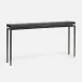 Benjamin Slim Narrow Console Flat Black Steel 60"L x 10"W x 31"H Faux Linen Charcoal