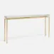 Benjamin Slim Narrow Console Texturized Gold Steel 60"L x 10"W x 31"H Realistic Faux Shagreen Ivory