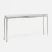 Benjamin Slim Narrow Console Texturized Silver Steel 60"L x 10"W x 31"H Realistic Faux Shagreen Ivory