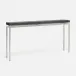 Benjamin Slim Narrow Console Texturized Silver Steel 60"L x 10"W x 31"H Faux Linen Charcoal