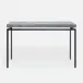 Benjamin Console Table Flat Black Steel 60"L x 18"W x 31"H Realistic Faux Shagreen Cool Gray