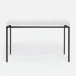 Benjamin Console Table Flat Black Steel 60"L x 18"W x 31"H Realistic Faux Shagreen Ivory