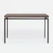 Benjamin Console Table Flat Black Steel 60"L x 18"W x 31"H Realistic Faux Shagreen Dark Mushroom