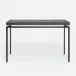 Benjamin Console Table Flat Black Steel 60"L x 18"W x 31"H Faux Linen Charcoal