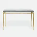 Benjamin Console Table Texturized Gold Steel 60"L x 18"W x 31"H Realistic Faux Shagreen Cool Gray