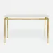 Benjamin Console Table Texturized Gold Steel 60"L x 18"W x 31"H Realistic Faux Shagreen Ivory