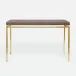 Benjamin Console Table Texturized Gold Steel 60"L x 18"W x 31"H Realistic Faux Shagreen Dark Mushroom