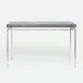 Benjamin Console Table Texturized Silver Steel 60"L x 18"W x 31"H Realistic Faux Shagreen Cool Gray