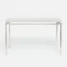 Benjamin Console Table Texturized Silver Steel 60"L x 18"W x 31"H Realistic Faux Shagreen Ivory