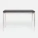 Benjamin Console Table Texturized Silver Steel 60"L x 18"W x 31"H Faux Linen Charcoal