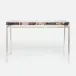 Benjamin Console Table Texturized Silver Steel 60"L x 18"W x 31"H Petrified Wood Dark Mix