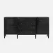 Conrad Deep Drawer Buffet Black Faux Raffia