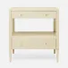 Conrad Nightstand Off-White Faux Raffia 30"L x 18"W x 32"H