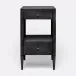 Conrad Nightstand Black Faux Raffia 18"L x 18"W x 32"H