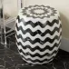 Corey Black/White Marble Stool 17"D x 18"H