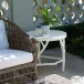 Duke Off-White Faux Bois Stonecast Side Table 24"D x 22"H