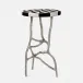 Genevier Antiqued Silver Brass/Black/White Resin Side Table 16"D x 25"H