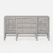 Isla Deep Drawer Buffet French Gray 64"L x 18"W x 34H Peeled Rattan