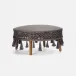 Izzy Zinc/Weathered Natural Performance Macrame/Rustic Teak Coffee Table 36"D x 18"H