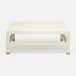 Jarin Coffee Table White Faux Belgian Linen 48"L x 48"W x 18"H