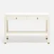 Jarin Console White Faux Belgian Linen