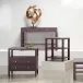 Jarin Nightstand Aubergine Faux Belgian Linen 30"L x 18"W x 22"H