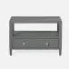 Jarin Low Nightstand Graphite Faux Belgian Linen