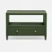 Jarin Low Nightstand Moss Faux Belgian Linen