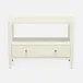 Jarin Low Nightstand White Faux Belgian Linen