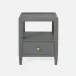 Jarin Low Nightstand Graphite Faux Belgian Linen 18"L x 18"W x 22"H