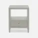 Jarin Low Nightstand Light Gray Faux Belgian Linen 18"L x 18"W x 22"H