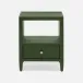 Jarin Low Nightstand Moss Faux Belgian Linen 18"L x 18"W x 22"H