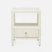 Jarin Low Nightstand White Faux Belgian Linen 18"L x 18"W x 22"H