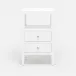 Jarin Nightstand Designer White Faux Belgian Linen 18"L x 18"W x 30"H