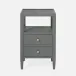 Jarin Nightstand Graphite Faux Belgian Linen 18"L x 18"W x 30"H