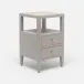 Jarin Nightstand Light Gray Faux Belgian Linen 18"L x 18"W x 30"H