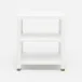 Jarin Side Table Designer White Faux Belgian Linen 24"L x 24"W x 28"H