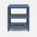 Jarin Side Table True Navy Faux Belgian Linen 24"L x 24"W x 28"H