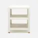 Jarin Side Table White Faux Belgian Linen